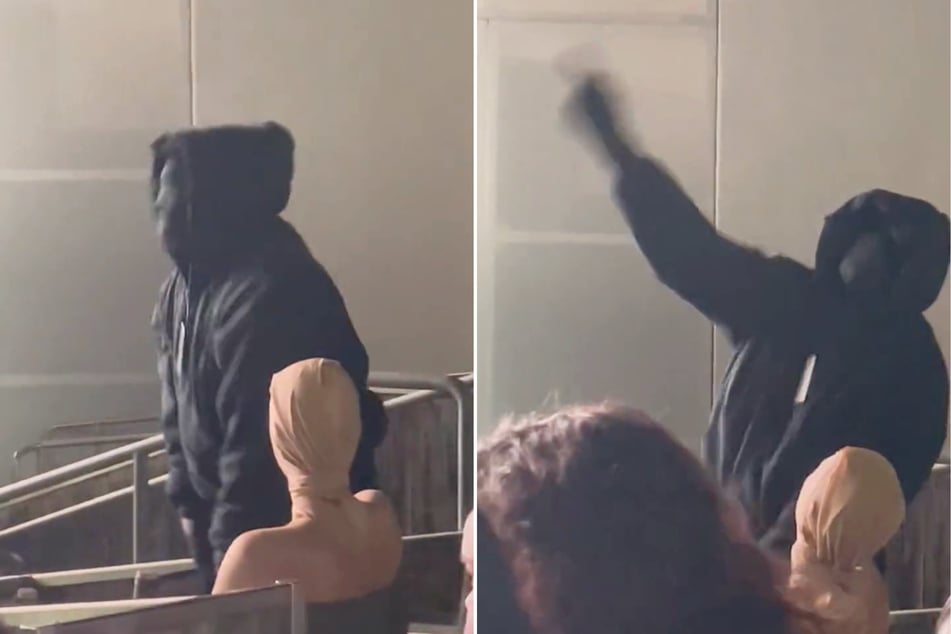 Kanye West and his wife Bianca Censori were seen at a recent fashion show wearing bizarre outfits, and Ye lost it when his song came on the loudspeakers.