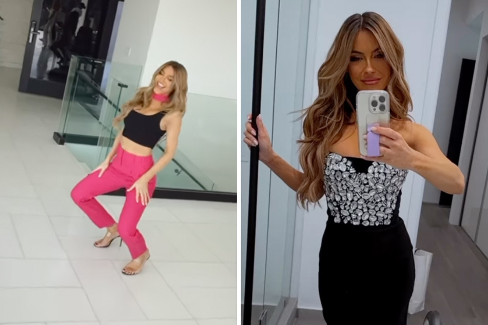 Chrishell Stause drops it low with her Selling Sunset castmates in her Instagram story.