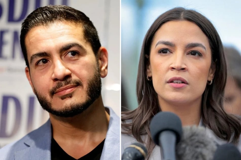 During a recent speech, Congresswoman Alexandria Ocasio-Cortez (r.) argued that if Abdul El-Sayed can win his Senate race, other progressives across the country can too.