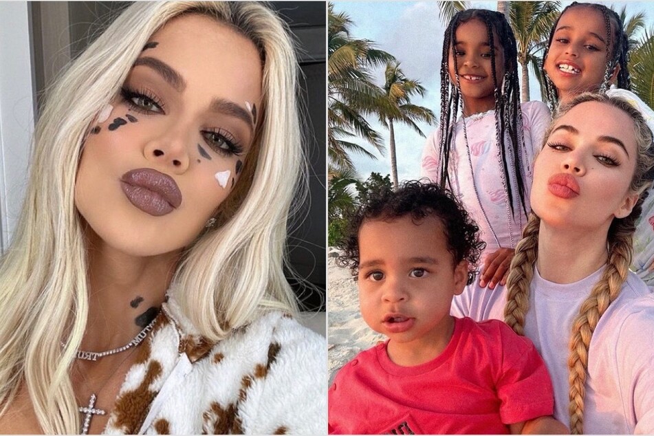 Khloé Kardashian (l.) enjoyed some beach time with her kids and niece over the weekend.