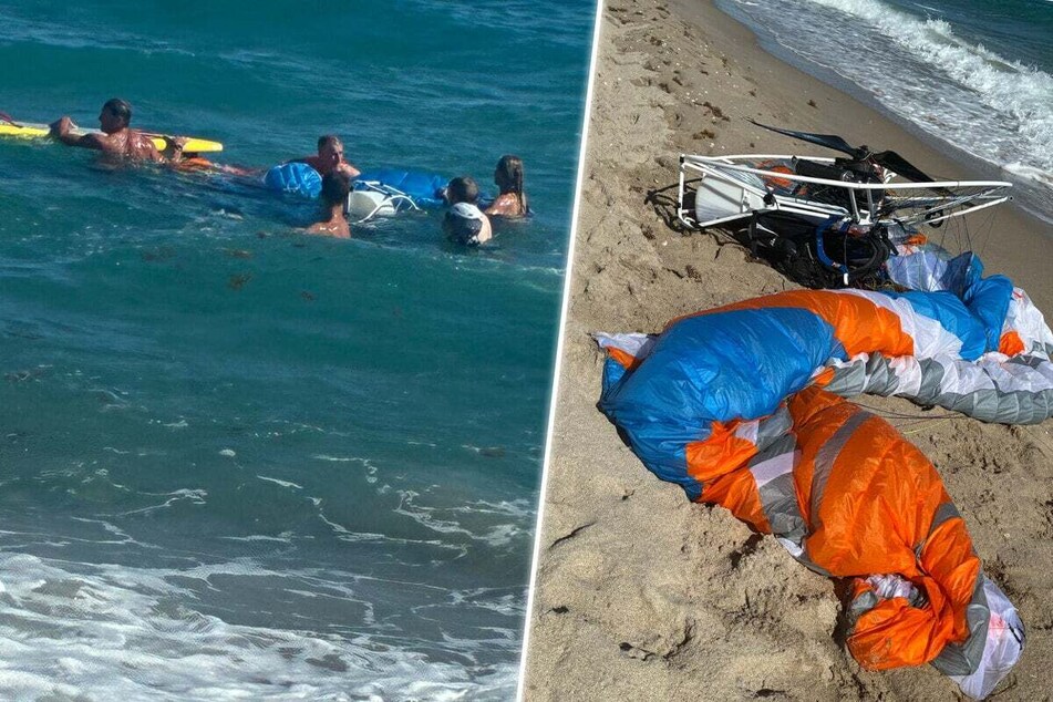 The paraglider managed to survive the terrifying ordeal.