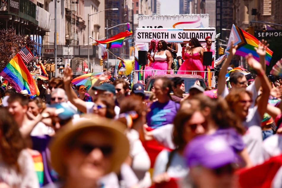 People participate in the Annual New York Pride March on June 25, 2023 in New York City.