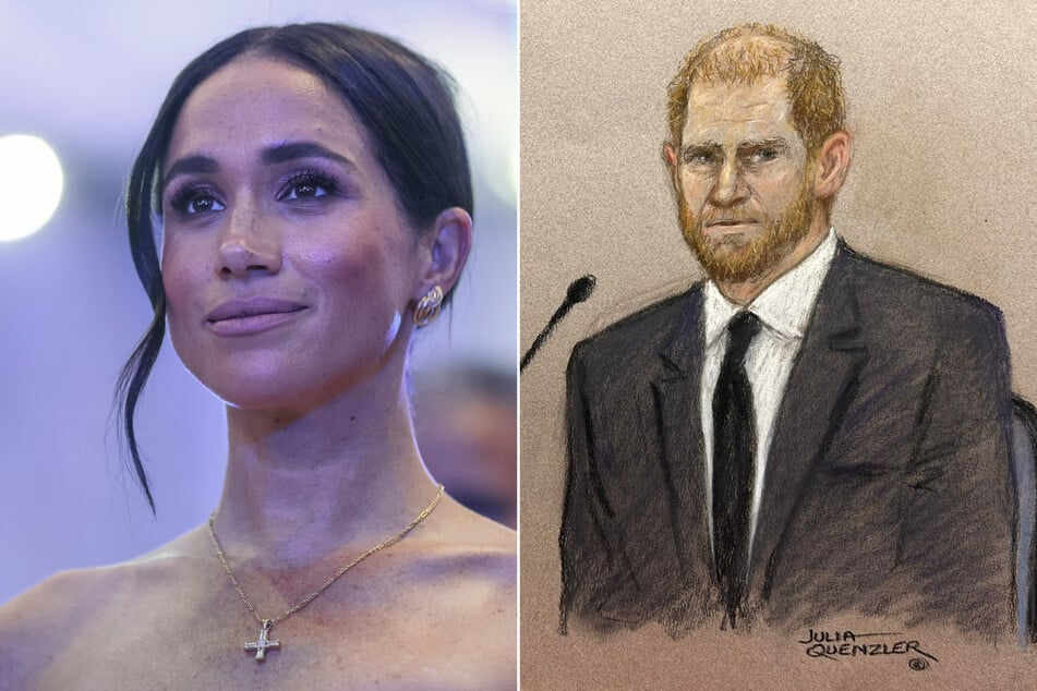 Prince Harry (r.) testified on Wednesday that the UK tabloids had made his wife Meghan Markle's life "an absolute misery."