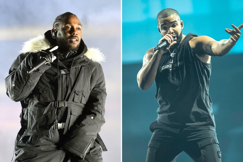 On Friday, rapper Drake (r.) released a new song addressing a number of friends he lost after his heated rap feud with Kendrick Lamar (l.) last year.