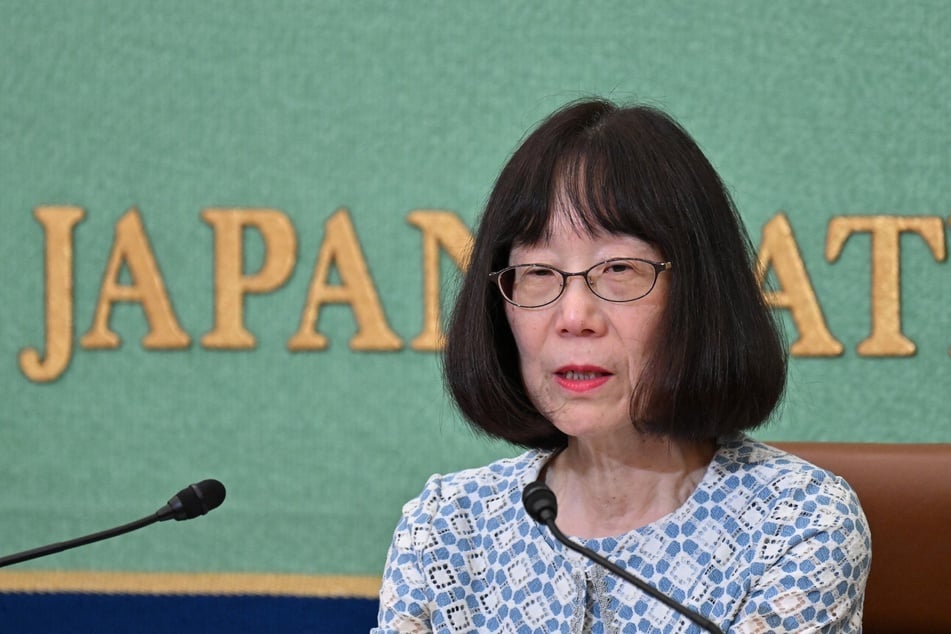 Judge Tomoko Akane delivers a speech during a press conference at the Japan National Press Club in Tokyo on June 14, 2024.