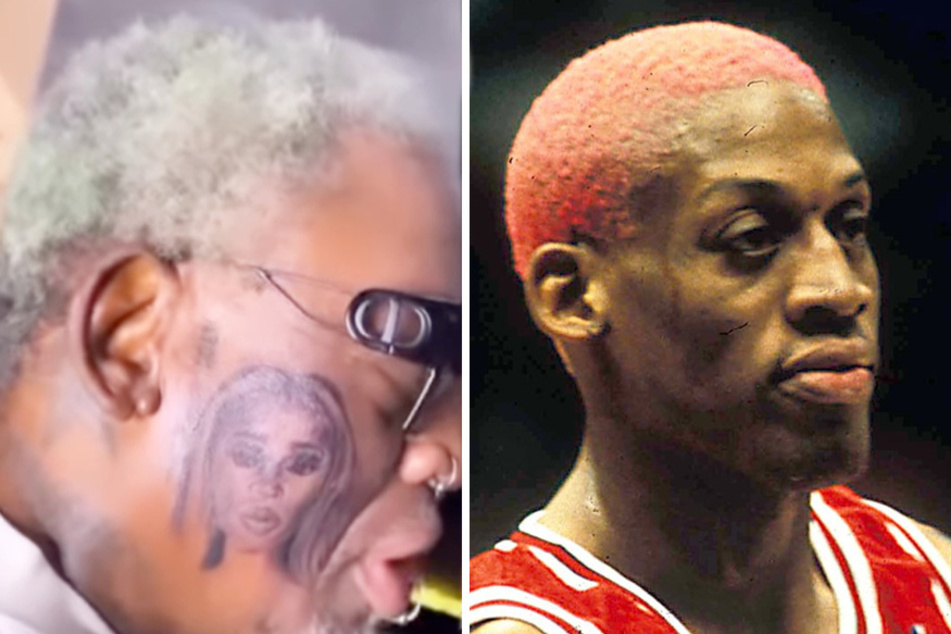 NBA legend Dennis Rodman shows girlfriend ink love with new face tattoo