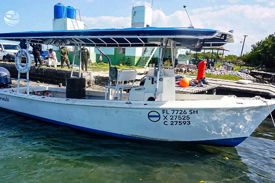 A screen grab from footage broadcasted by Cuban official TV shows a Cuban Border Guard speedboat that was reportedly used during the confrontation with a vessel arriving from the US on February 25, 2026.