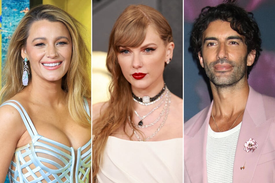 Justin Baldoni's (r.) legal team has doubled down on their allegation that Blake Lively (l.) threatened Taylor Swift as the It Ends With Us co-stars' legal battle continues.
