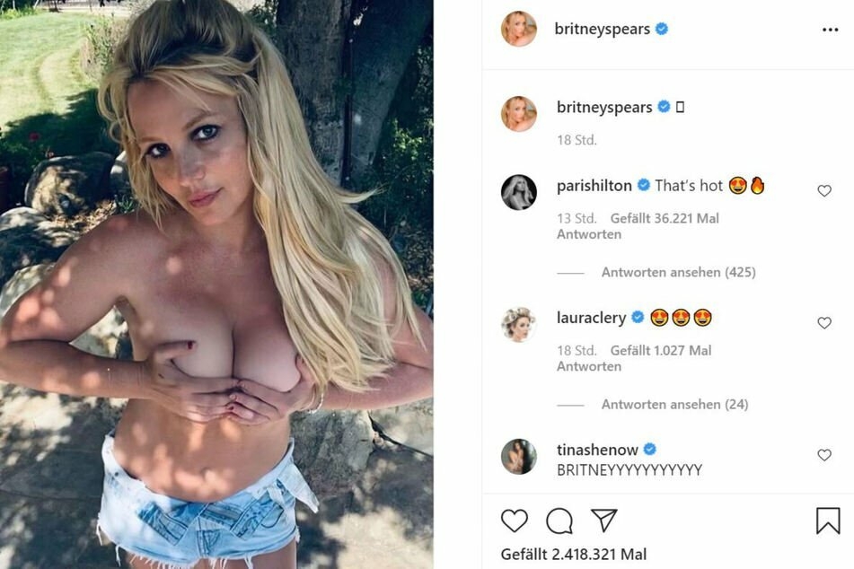 Britney Spears (39) recently went topless on Instagram, and now she's taken it a step further.