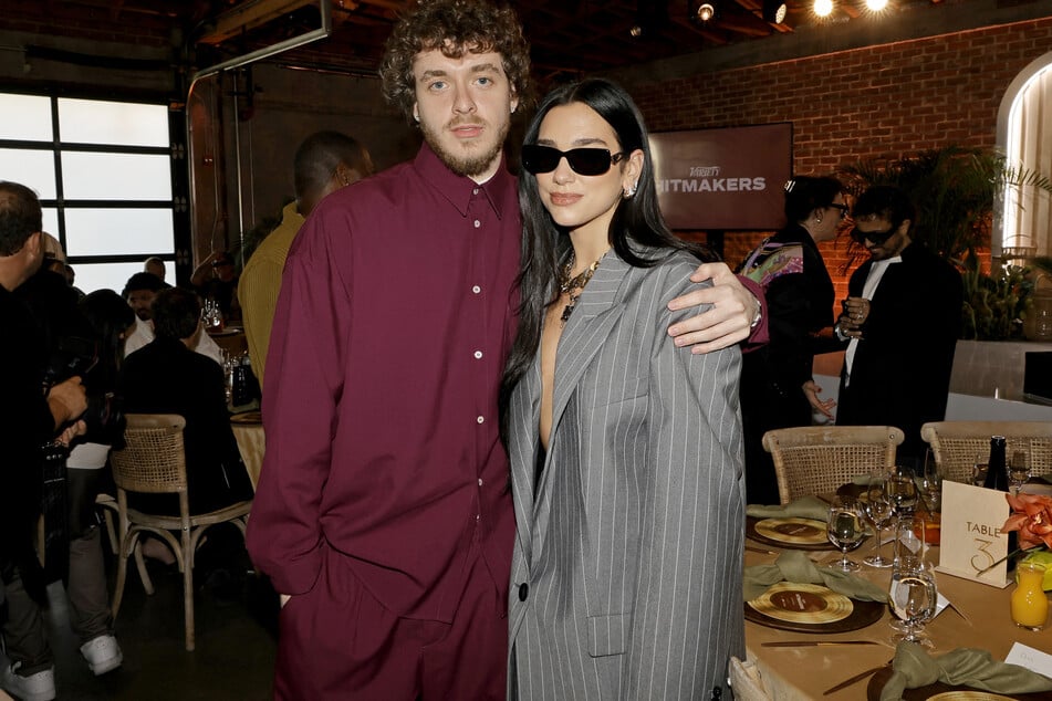 Jack Harlow and Dua Lipa (r) are reportedly dating after attending the Variety Hitmakers Brunch in December.