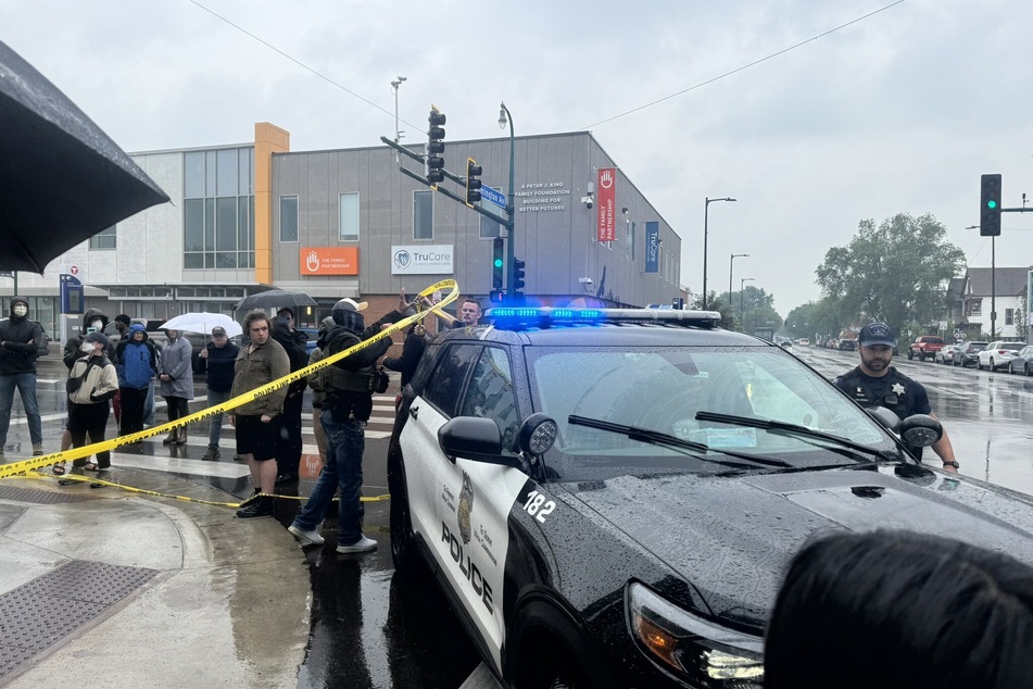 Law enforcement officers carry out an operation in southern Minneapolis, Minnesota, on June 3, 2025.