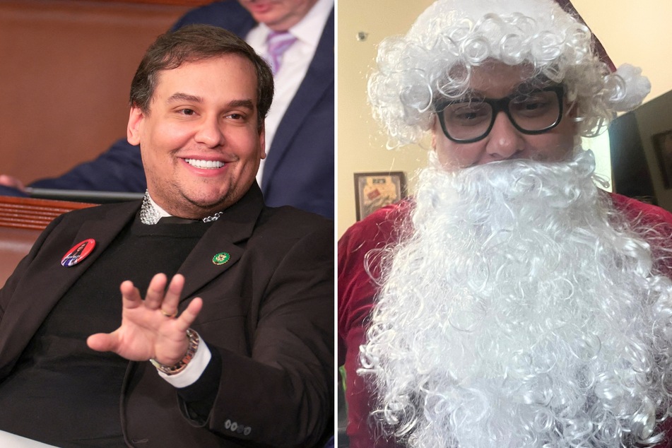 George Santos dons festive alter ego to visit old colleagues on Capitol Hill