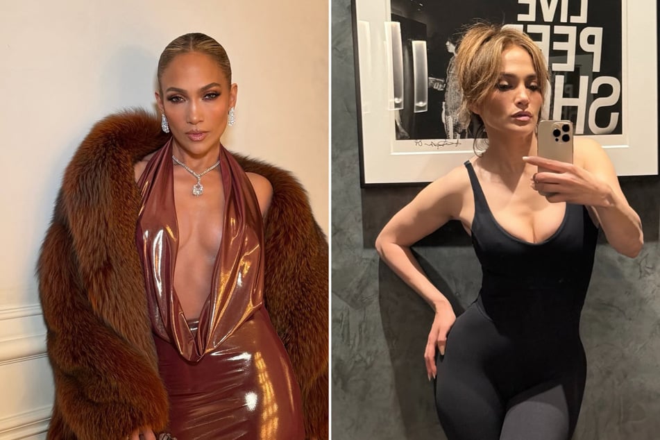 Jennifer Lopez reveals her "gratitude" list in a low-cut leotard
