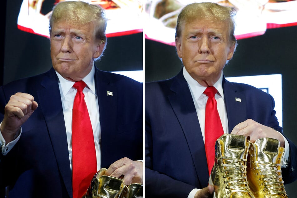 Donald Trump attended Sneaker Con on Saturday, where he hawked his new "Never Surrender High-Tops."