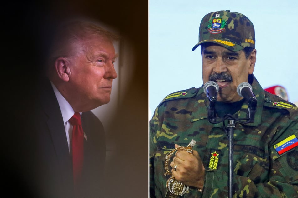 President Donald Trump said the US would launch attacks on Venezuelan drug cartels "by land" as he continued to escalate his campaign against Nicolás Maduro (r.).