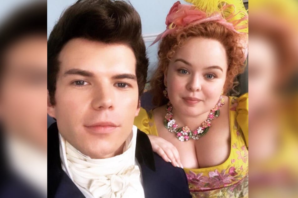 "Looks like the cats out of the bag! @bridgertonnetflix Season 3 will follow the story of Colin & Pen!" wrote actor Luke Newton (l.) alongside a selfie of Bridgerton's BFF pair.