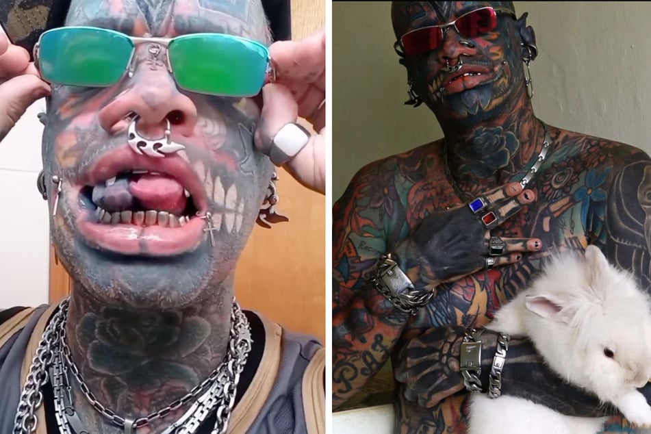 Marcelo De Souza Ribeiro dared to get his hand split in a body mod first.
