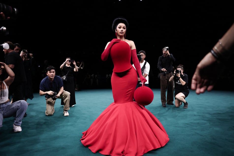 Cardi B wows again at Paris Fashion Week in breathtaking red look