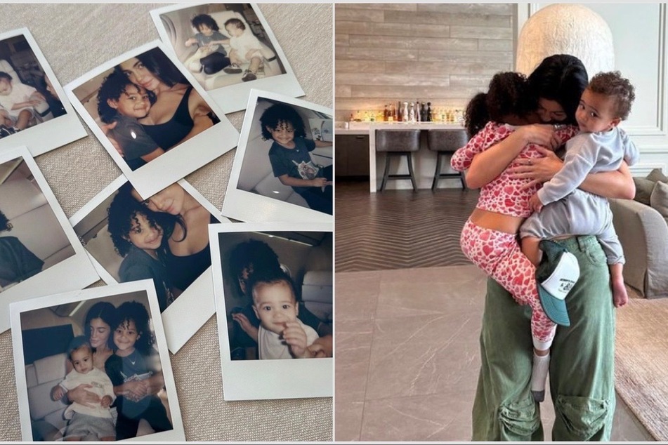 Kylie Jenner hit the skies with her two kiddos after celebrating the Easter holiday.