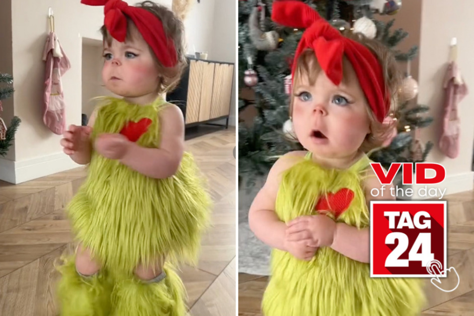 Viral Video of the Day for December 24, 2023: Adorable baby Grinch takes over TikTok!