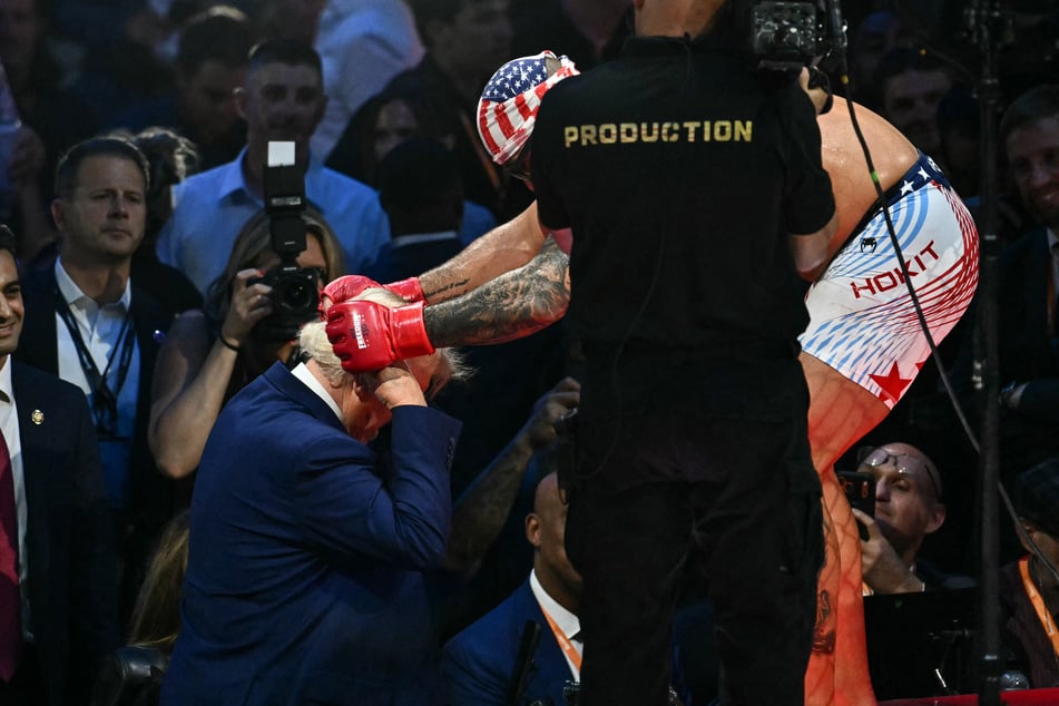 UFC fighter Josh Hokit appears to worship President Donald Trump ahead of his fight at the White House on Sunday.