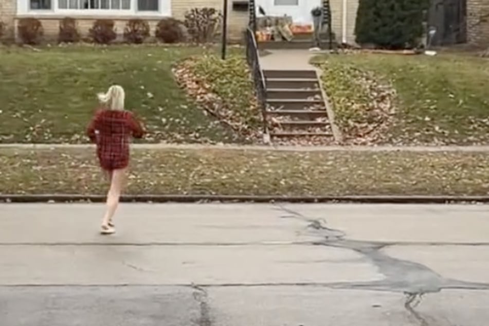 Kenzie ran as fast as she could once she noticed her cat getting into the groceries.