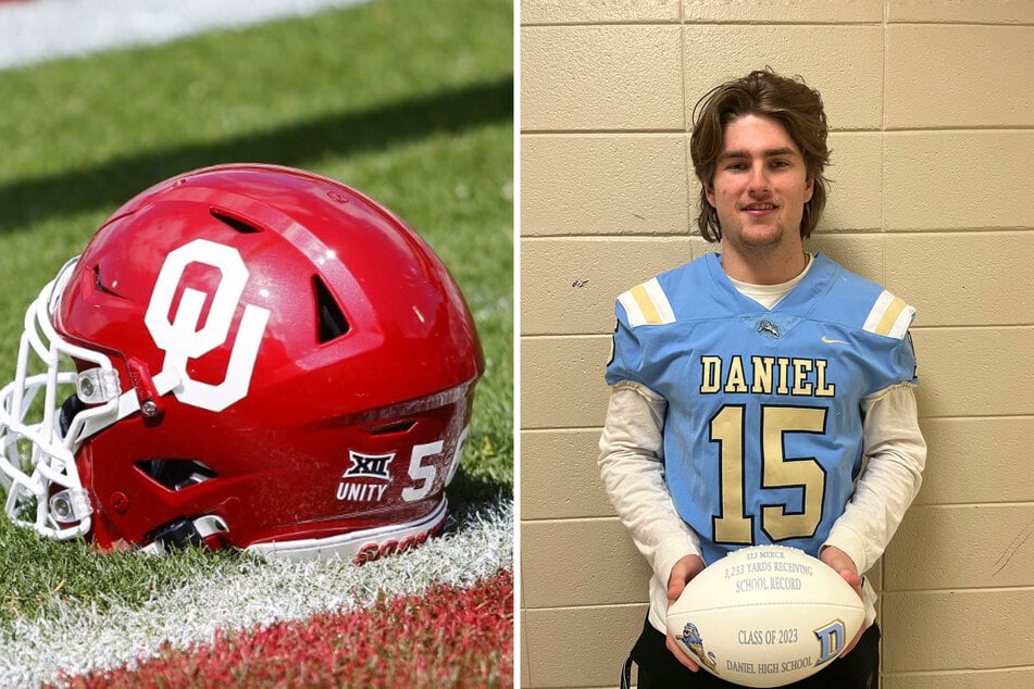 Sooners football land record-setting receiver Eli Merck