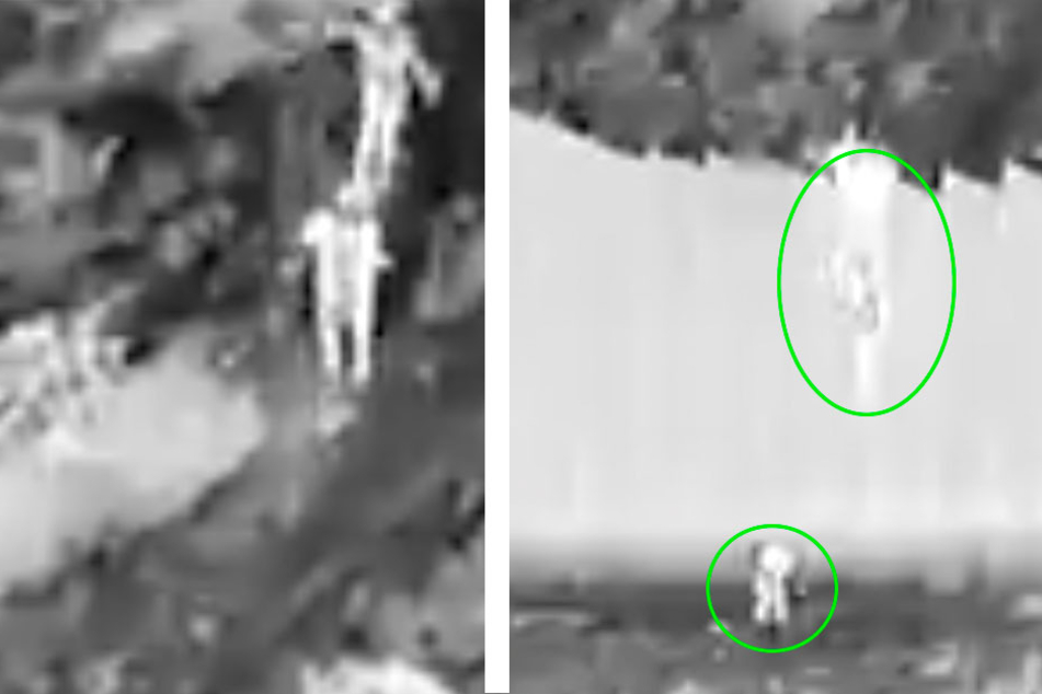 Two people were caught on video dropping small children over the US-Mexico border wall.
