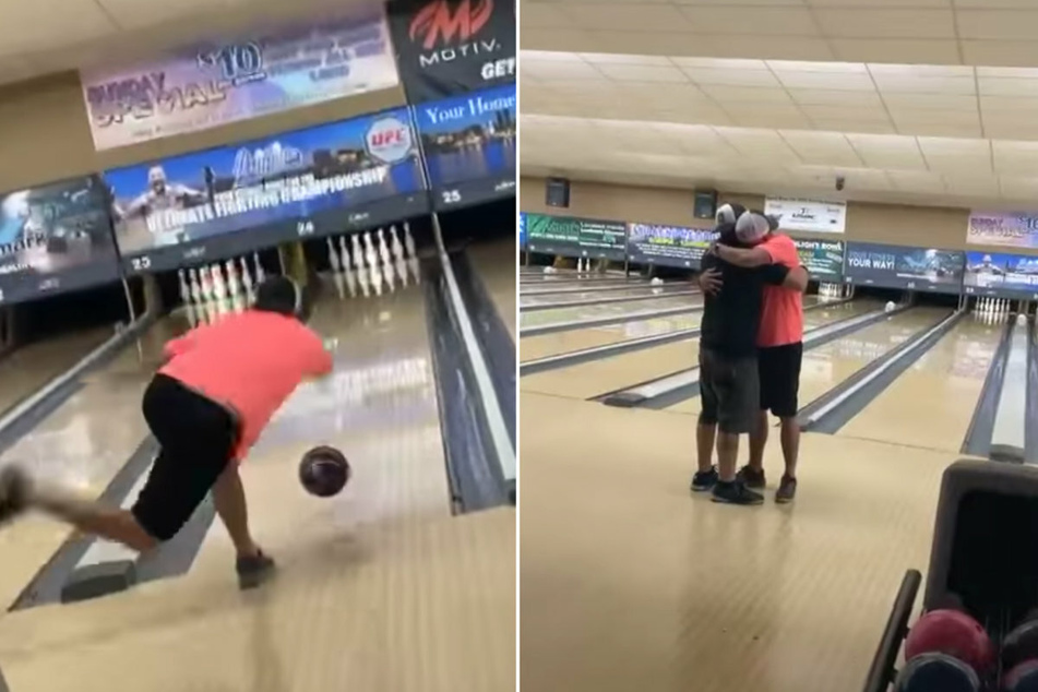 Man bowls a perfect game using a ball filled with his dad's ashes!