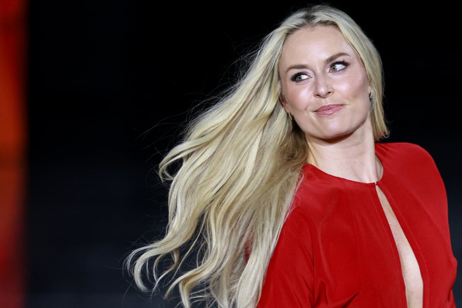 Lindsey Vonn presents a creation by l'Oreal Paris for the Women's Spring/Summer 2027 collection fashion show in Paris on September 28. The ski superstar has just made a major step towards a comeback on the slopes after her horror Olympics crash earlier this year.