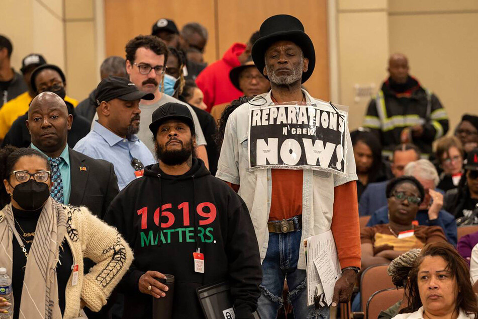 Black Californians line up to testify before the state's Reparations Task Force, which last summer released its final report and policy recommendations to provide redress for generations of systemic racism.