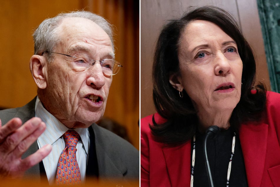 Senators Chuck Grassley (l.) and Maria Cantwell have unveiled a bill to curb the president's authority to set tariffs.