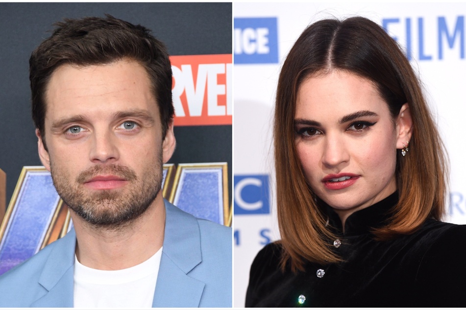 Lily James (r) and Sebastian Stan (l) will play the infamous celebrity couple, Pamela Anderson and Tommy Lee in the upcoming series, Pam & Tommy.
