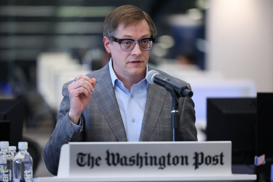 Acting CEO of The Washington Post Jeff D'Onofrio speaks to staff after the announcement of the 2025 Pulitzer Prizes on May 4, 2026.