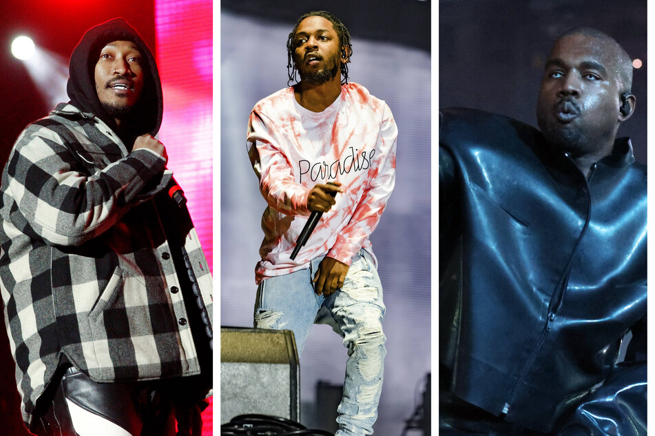(From l. to r.) Future, Kendrick Lamar, and Kanye "Ye" West are set to headline Rolling Loud Festival 2022.