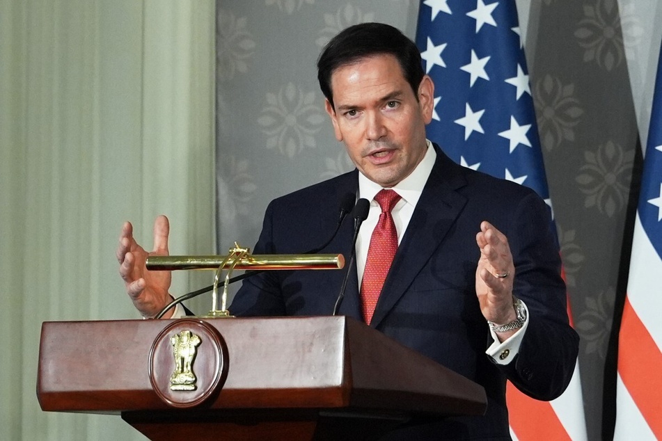 Secretary of State Marco Rubio, during a joint press conference with India's Foreign Minister, following their meeting at Hyderabad House in New Delhi on Sunday.