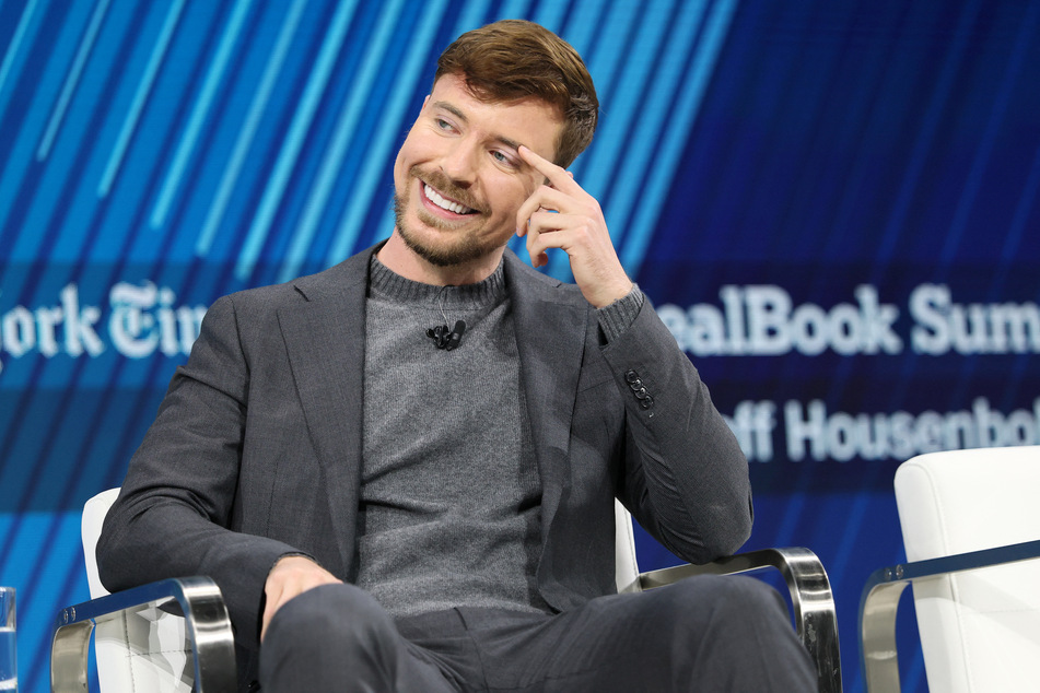 Jimmy Donaldson aka MrBeast speaks onstage during the 2025 New York Times Dealbook Summit at Jazz at Lincoln Center on December 3, 2025.