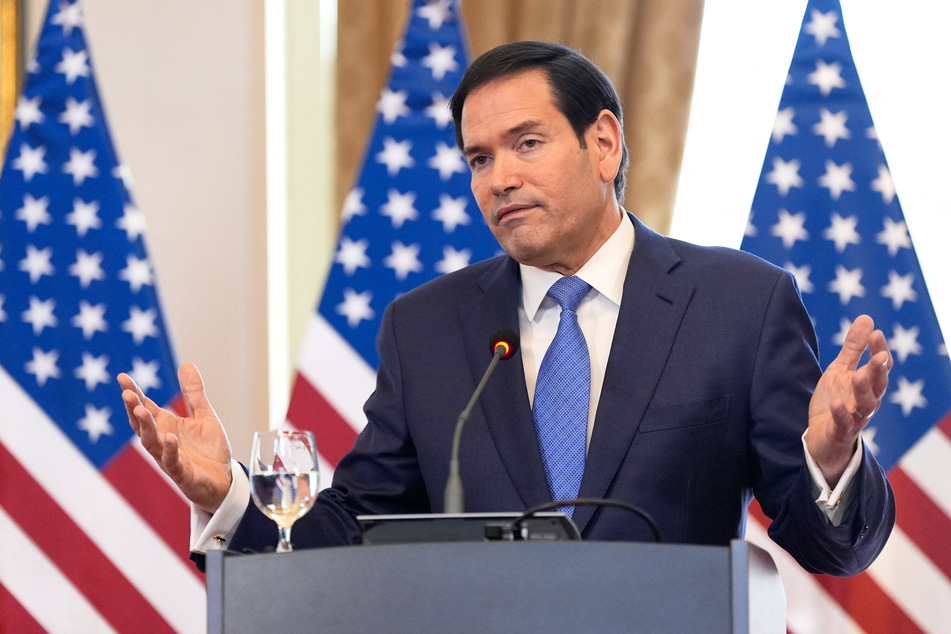 US Secretary of State Marco Rubio speaks during a joint news conference with Slovakia's Prime Minister in Bratislava, Slovakia, on Sunday.