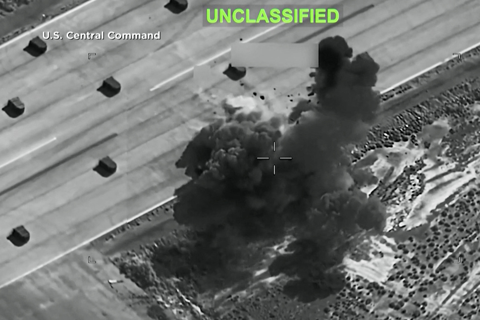 A screen grab taken from video footage shared by US Central Command on X on July 9, 2026, shows a fresh round of strikes against Iran.