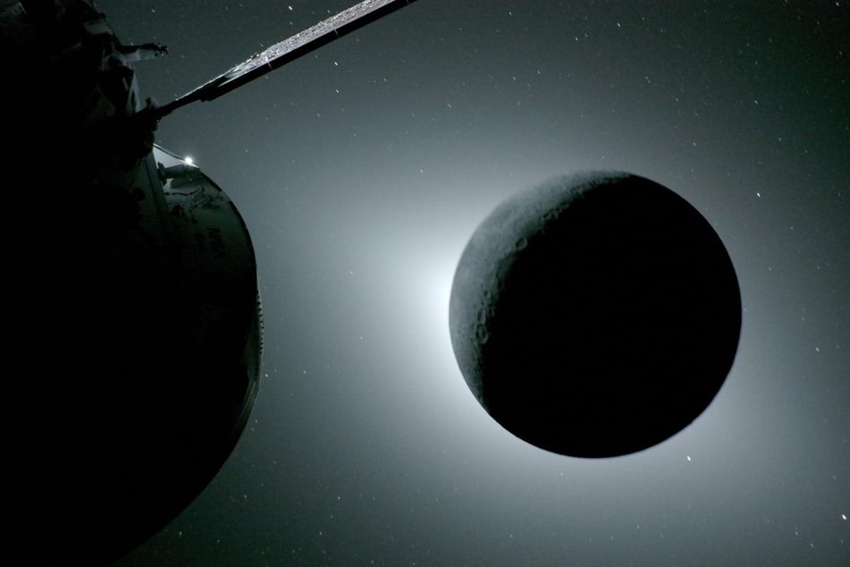 The Artemis II crew captured a picture of a solar eclipse in space.