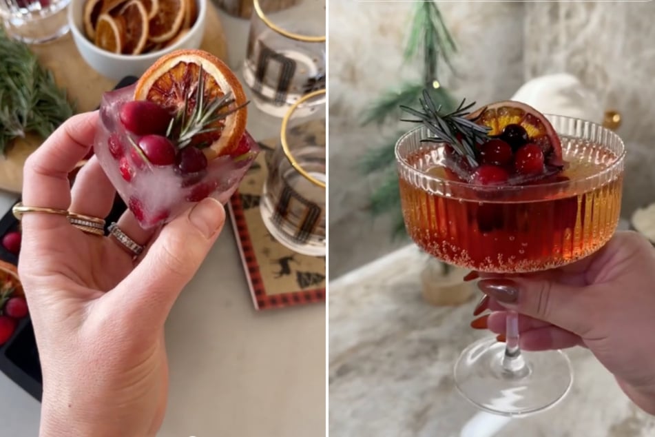 Want to level up your holiday drink game? Try this festive ice cube recipe for Christmas!