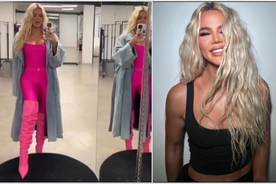Khloé Kardashian is a hot-pink Barbie in latest Good American shoot