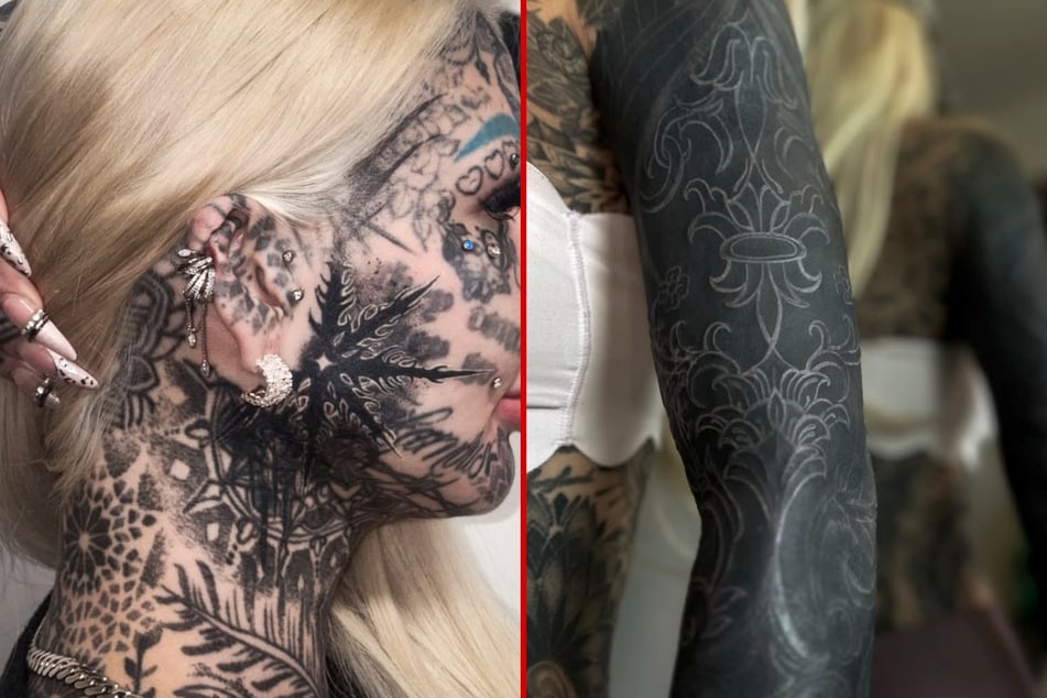 Tattoo-addicted adult star shows off latest radical body mods and ink