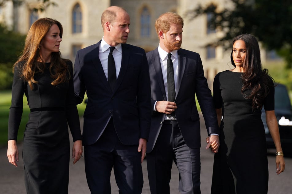 (From l to r) Kate Middleton, Prince William, Prince Harry, and Meghan Markle pictured in September 2021.