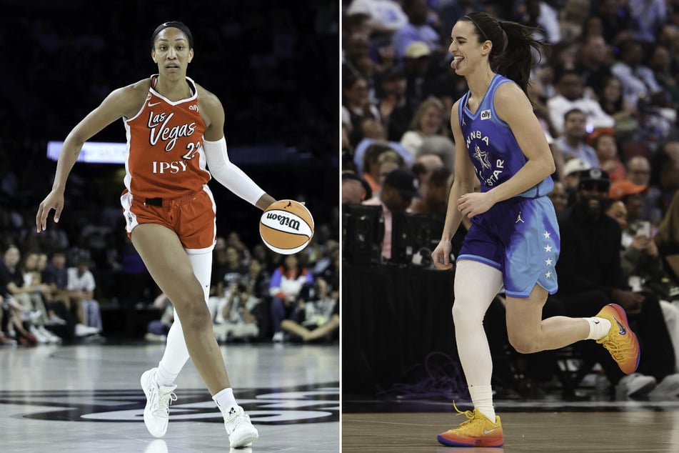 A'ja Wilson (l.) and Caitlin Clark (r.) are among 12 players named to Team USA for the Women's Basketball World Cup.