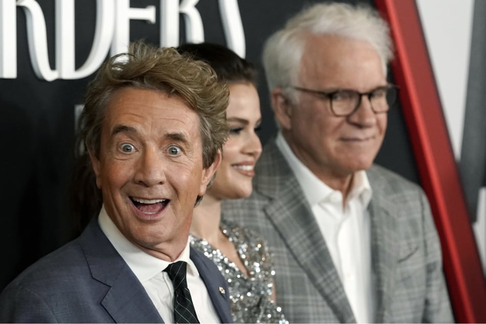 Martin Short (l.), Selena Gomez (c.), and Steve Martin (r.) have been in front of the camera together for Only Murders in the Building since 2021.