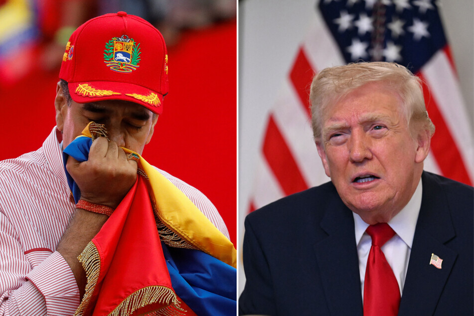 US President Donald Trump (r.) held a meeting on Venezuela with his top national security advisors as Nicolás Maduro issued a defiant message.