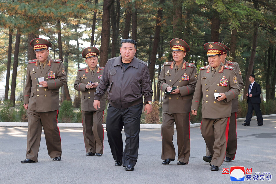 North Korean leader Kim Jong Un inspects the headquarters of the 2nd Corps of North Korean army.