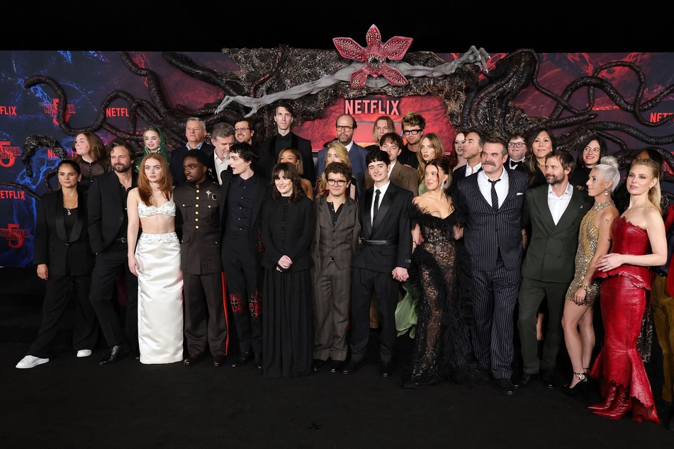 Cast and crew attend Netflix's Stranger Things Season 5 World Premiere at TCL Chinese 6 Theatres on Thursday in Hollywood, California.
