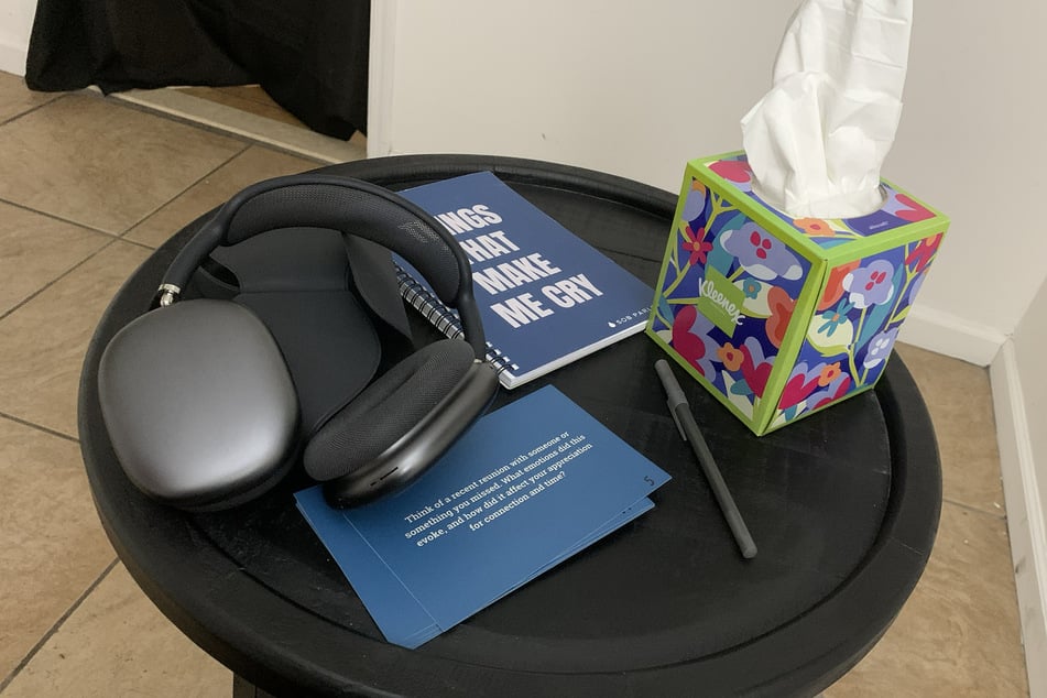 Sob Parlour creator Anthony Villiotti emailed emotional questionnaires to participants and arranged personalized journaling prompts accordingly.